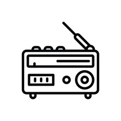Black line icon for radio 