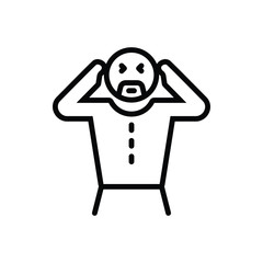 Black line icon for unable 