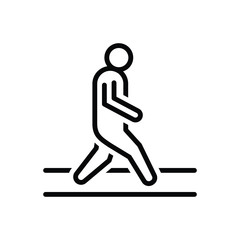 Black line icon for walk
