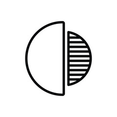 Black line icon for half 