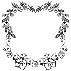 Design element for poster, banner, with sketch feature of leaf flower frame. Vector