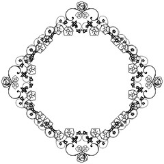 Design element for poster, banner, with sketch feature of leaf flower frame. Vector