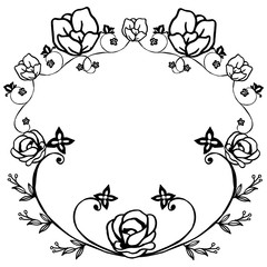 Design element for poster, banner, with sketch feature of leaf flower frame. Vector