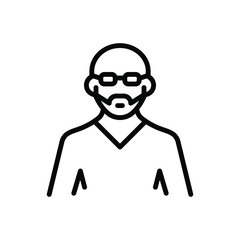 Black line icon for uncle 