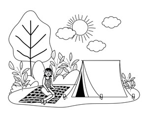 Tent and camping vector design