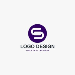 Obraz premium Letter S logo design. Monogram S type abstract symbol. Initial S in circle vector icon.