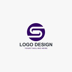 Letter S logo design. Monogram S type abstract symbol. Initial S in circle vector icon.
