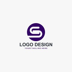Letter S logo design. Monogram S type abstract symbol. Initial S in circle vector icon.