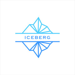 iceberg logo geometric line outline mono  line illustration vector template download