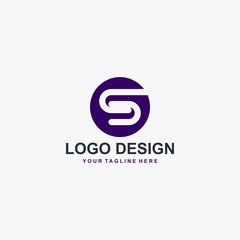 Letter S logo design. Monogram S type abstract symbol. Initial S in circle vector icon.