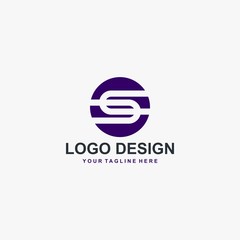 Letter S logo design. Monogram S type abstract symbol. Initial S in circle vector icon.