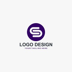 Letter S logo design. Monogram S type abstract symbol. Initial S in circle vector icon.