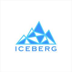 iceberg logo geometric line outline mono  line illustration vector template download