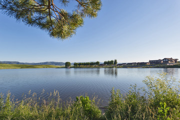 Obraz premium lake at sunset