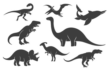 Dinoussaur silhouette set