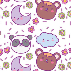 Kawaii cartoons background design vector illustration