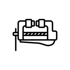 Black line icon for vise