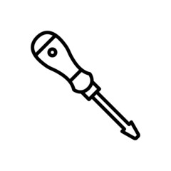 Black line icon for screwdriver