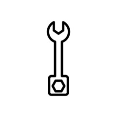 Black line icon for wrench 