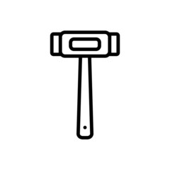 Black line icon for hammer 