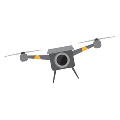 Isolated flying drone over a white background - Vector