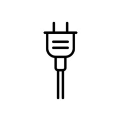 Black line icon for plug power