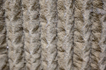 Dirty and dusty used house air filter close-up     
