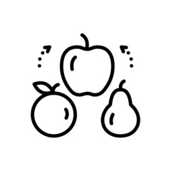 Black line icon for variety 