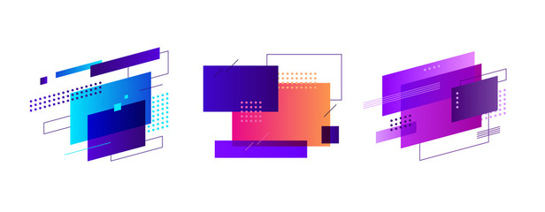 Set of creative abstract figures