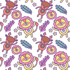 Kawaii cartoons background design vector illustration