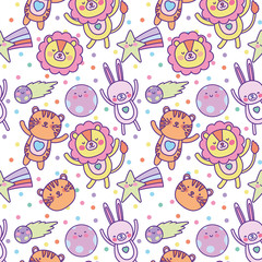 Kawaii cartoons background design vector illustration