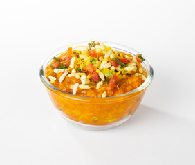 Indian Street Food Ragda Pattice on White Background
