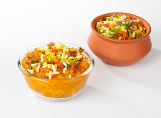 Indian Street Food Ragda Pattice on White Background