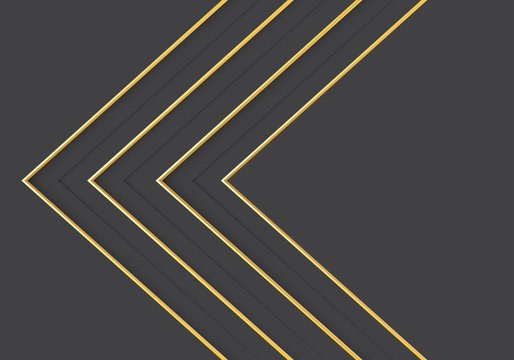 Abstract gold line arrow direction on grey design modern luxury futuristic background vector illustration.