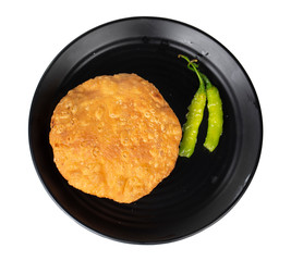 Indian Popular Spicy Snack Kachori Also Know as Kachodi, Katchuri And Fried Dumpling on White Background