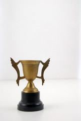 Bronze trophy isolated on the white background