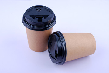 Coffee paper cup isolated on white background