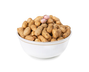 Pile Of Peanuts on White Background