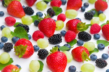 Obraz premium Fresh mixed fruits, berries background.Healthy food , diet.