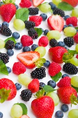 Fresh mixed fruits, berries background.Healthy food , diet.