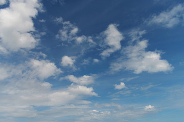 Bright blue sky with lots of clouds