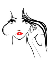 女性の顔、ヘアースタイル、ファッション