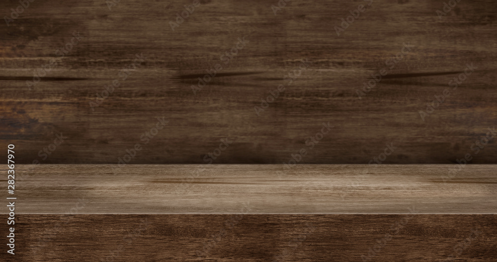 Aufkleber wooden texture table product display background.3d perspective studio photography stand.banner mokc up space for showcase product.empty countertop backdrop..buseiness presentation for advertise