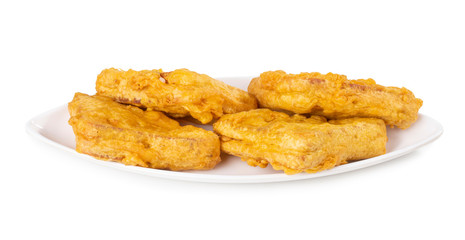 Indian Fried Snack Bread Pakora. It is also known as bread bhaji. A common street food, it is made from bread slices, gram flour, and spices among other ingredients