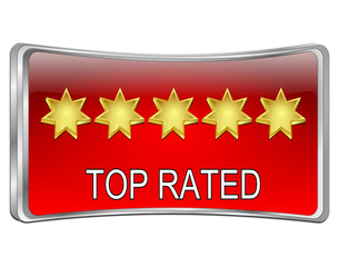 Top Rated Button - 3D illustration