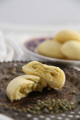 steamed buns filled with green bean paste