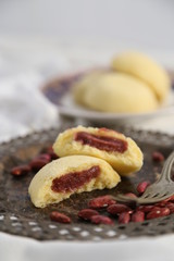 steamed buns filled with red bean paste