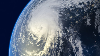 tropical hurricane visible on Earth from space .Elements of this image furnished by NASA- 3d illustration