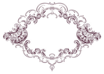 Luxury vector frame with border in rococo style