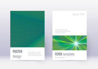 Minimalistic cover design template set. Green abst